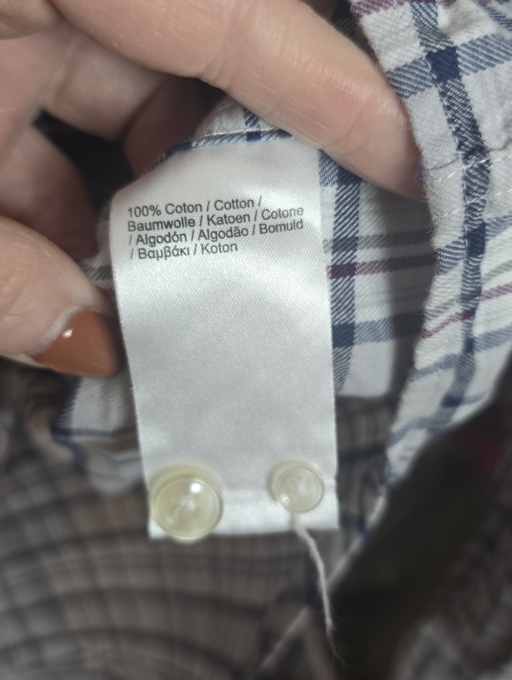 Lacoste 100% Cotton Plaid Button Down Long Sleeve Shirt Men’s Large Regular Fit - Picture 11 of 13